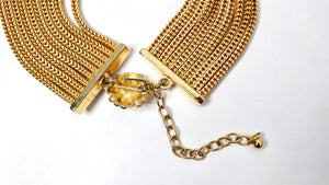 Gold-Tone Multi-Strand Layered Rope Chain Necklace