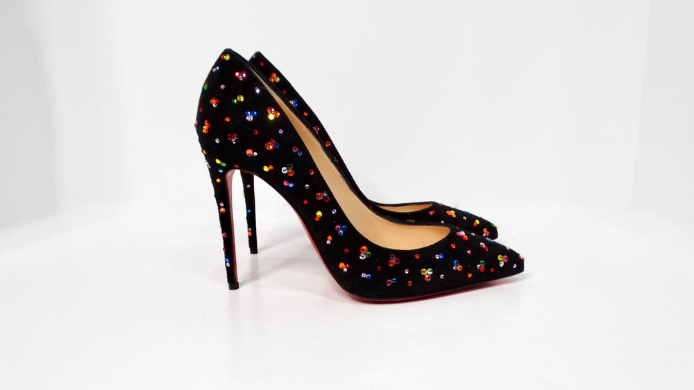 Christian Louboutin Veau Velour Follies Clair De Lune Stiletto Pumps