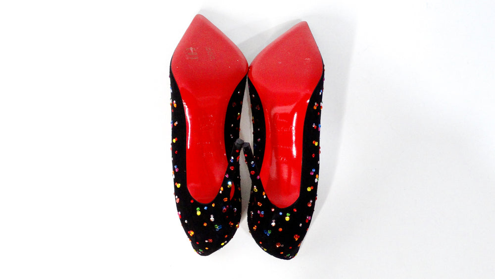 Christian Louboutin Veau Velour Follies Clair De Lune Stiletto Pumps