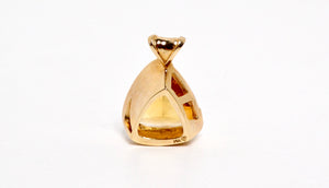 Honey Citrine Trillion 14k Gold Slide Pendant