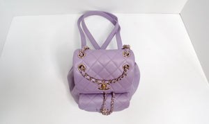 Chanel Purple Quilted Lambskin Duma Backpack With Gold-Tone Hardware