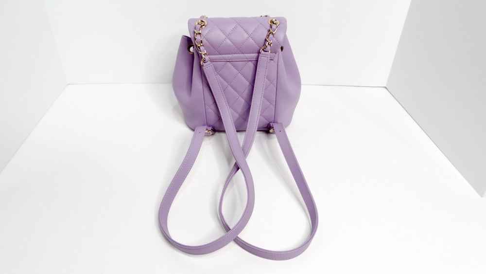 Chanel Purple Quilted Lambskin Duma Backpack With Gold-Tone Hardware