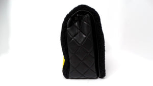 2014 Chanel Runway No. 5 Comic Shearling Lambskin Shoulder Flap Bag