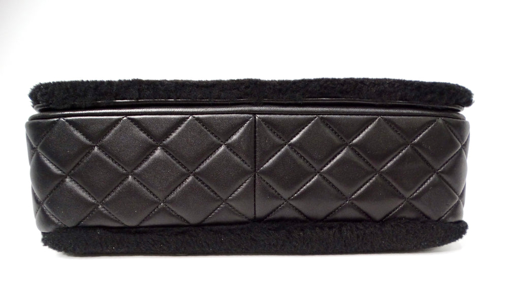 2014 Chanel Runway No. 5 Comic Shearling Lambskin Shoulder Flap Bag