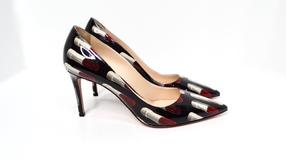 Prada Lipstick Print Patent Leather Pumps