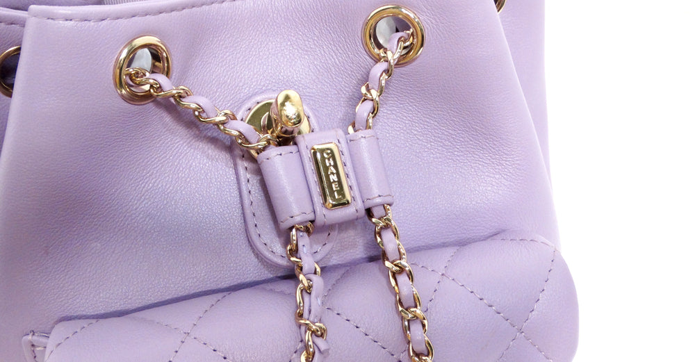 Chanel Purple Quilted Lambskin Duma Backpack With Gold-Tone Hardware