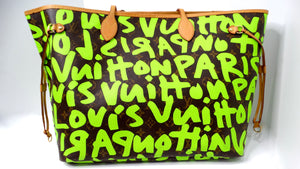 2009 Stephen Sprouse for Louis Vuitton Monogram Graffiti Neon Neverfull Tote Bag