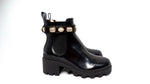 Gucci Black Calfskin Leather Chelsea Ankle Boots With Jewels