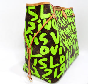 2009 Stephen Sprouse for Louis Vuitton Monogram Graffiti Neon Neverfull Tote Bag