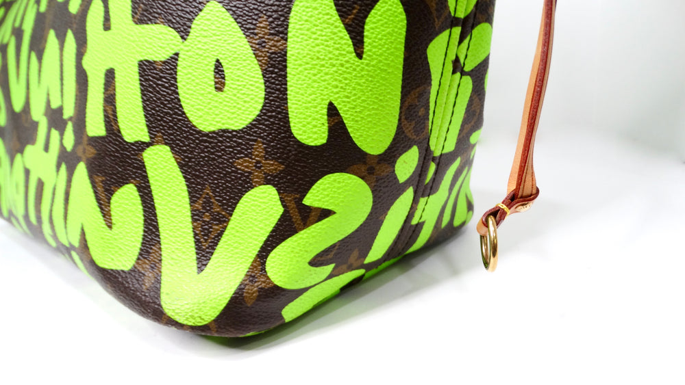 2009 Stephen Sprouse for Louis Vuitton Monogram Graffiti Neon Neverfull Tote Bag