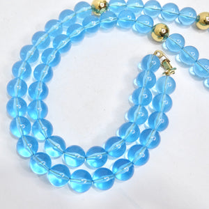 Napier 18K Gold Plated Greek Heart Blue Bead Pendant Necklace