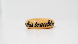 Y2K JKC "Does This Bracelet Make Me Look Fat?" Yellow Resin Bangle