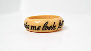 Y2K JKC "Does This Bracelet Make Me Look Fat?" Yellow Resin Bangle