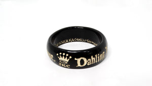 Y2K JKC "Darling I Love You, But Give Me Park Avenue " Black Resin Bangle