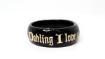 Y2K JKC "Darling I Love You, But Give Me Park Avenue " Black Resin Bangle