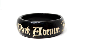 Y2K JKC "Darling I Love You, But Give Me Park Avenue " Black Resin Bangle