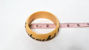 Y2K JKC "Does This Bracelet Make Me Look Fat?" Yellow Resin Bangle