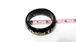 Y2K JKC "Darling I Love You, But Give Me Park Avenue " Black Resin Bangle