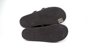 Chanel 2022 Cord Lambskin Quilted Logo Sandals