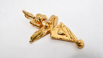 Vintage Gold-Tone Abstract Angel Sculpture Pendant