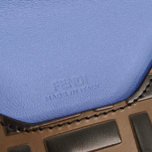 Fendi Vitello Cruise Bi-Color Embossed Flat Envelope Pouch