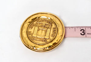 1980s Chanel 31 Rue Cambon Gold Plated Brooch