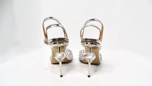 Mach & Mach Crystal Embellished Clear Stiletto Pumps