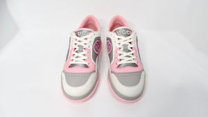 Gucci Mac80 Pink & Grey Calfskin Leather Sneakers