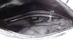 Y2K Fendi Black Beaded Baguette Shoulder Bag