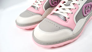 Gucci Mac80 Pink & Grey Calfskin Leather Sneakers