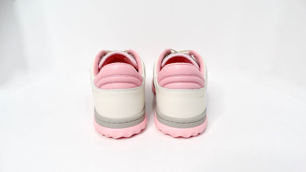 Gucci Mac80 Pink & Grey Calfskin Leather Sneakers