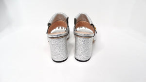 Gucci Silver Metallic Marmont Fringe Mule Sandals