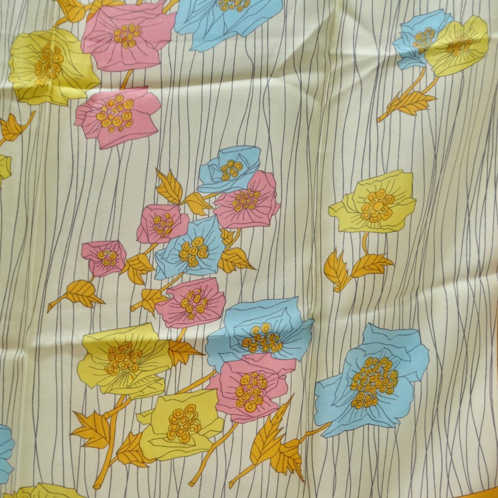 1960s Floral Silk Scarf