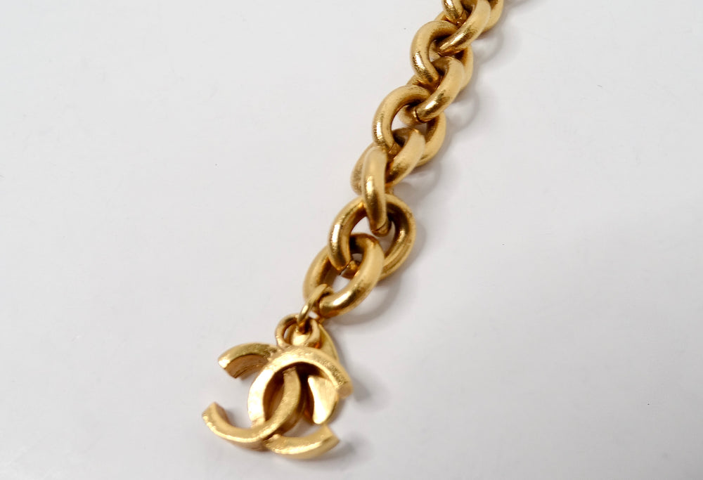 1990s Chanel Interlocking CC Gold Plated Chain Waist Belt