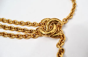 1990s Chanel Interlocking CC Gold Plated Chain Waist Belt