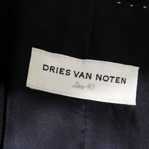 Dries Van Noten Navy Crystal Embroidered Blazer