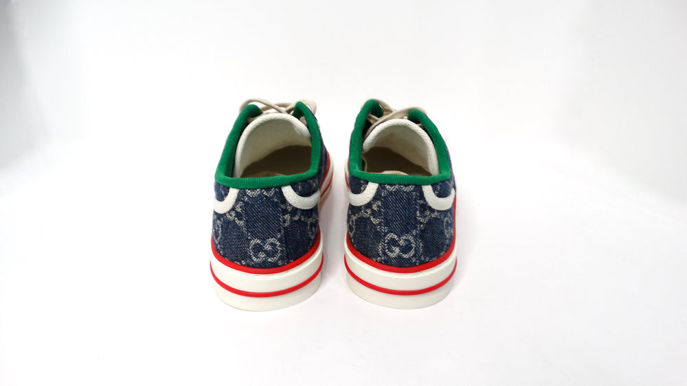 Gucci Denim Monogram Web 1977 Tennis Blue Sneakers