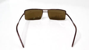 1990s Gucci Brown Rectangular Metal Frame Tinted Sunglasses