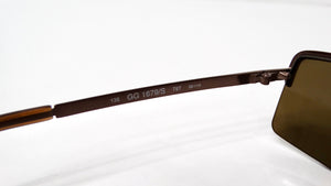1990s Gucci Brown Rectangular Metal Frame Tinted Sunglasses
