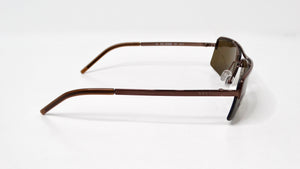 1990s Gucci Brown Rectangular Metal Frame Tinted Sunglasses