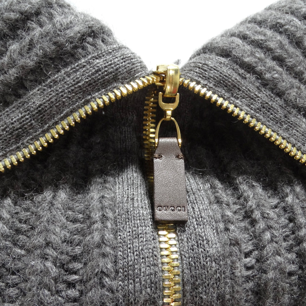 Gucci Alpaca Fringe Knit Poncho