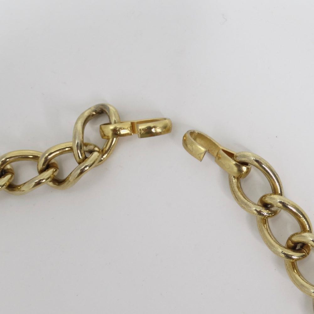 1980s Gold Tone Chain Charm Belt