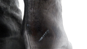 Chanel Black Lambskin Leather Peep Toe Wedge Ankle Boots