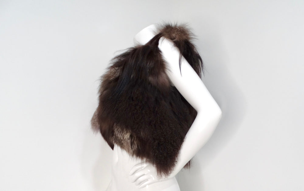 Yves Saint Laurent Avant Garde Multi-Fur Patch Cropped Vest Circa 1980s