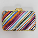 Judith Leber Multicolor Swarovski Crystal Embellished Clutch