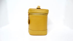 Chanel Circa 1998 Mustard Caviar Interlocking CC Vanity Case