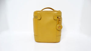 Chanel Circa 1998 Mustard Caviar Interlocking CC Vanity Case