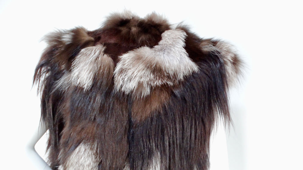 Yves Saint Laurent Avant Garde Multi-Fur Patch Cropped Vest Circa 1980s