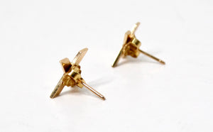 Vintage Tiffany Inspired 14k Solid Gold "X" Stud Earrings