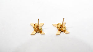 Vintage Tiffany Inspired 14k Solid Gold "X" Stud Earrings